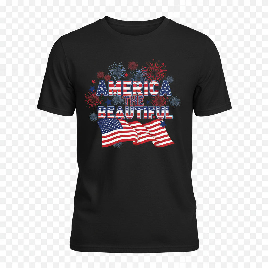 America the Beautiful Black Shirt