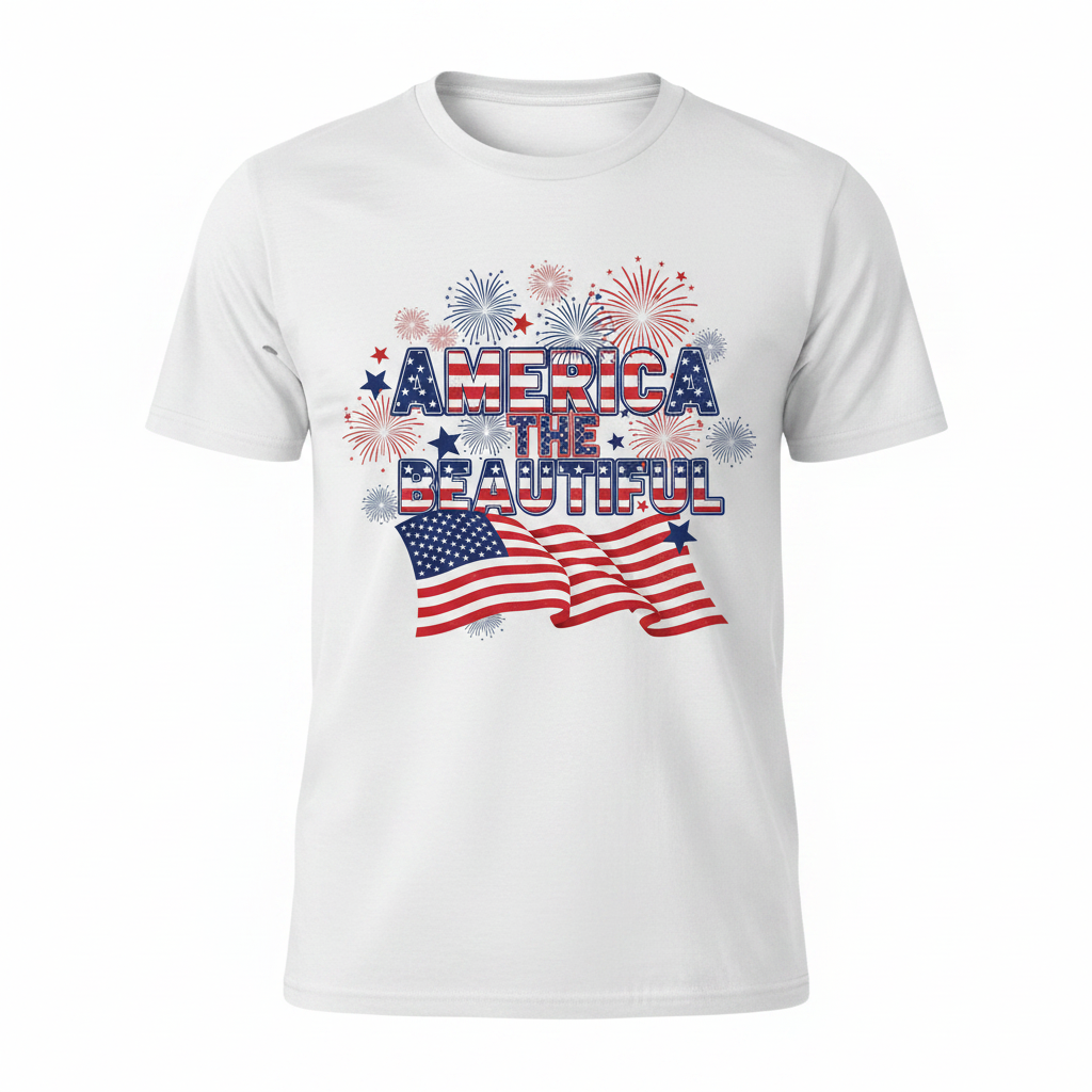 America the Beautiful White Shirt