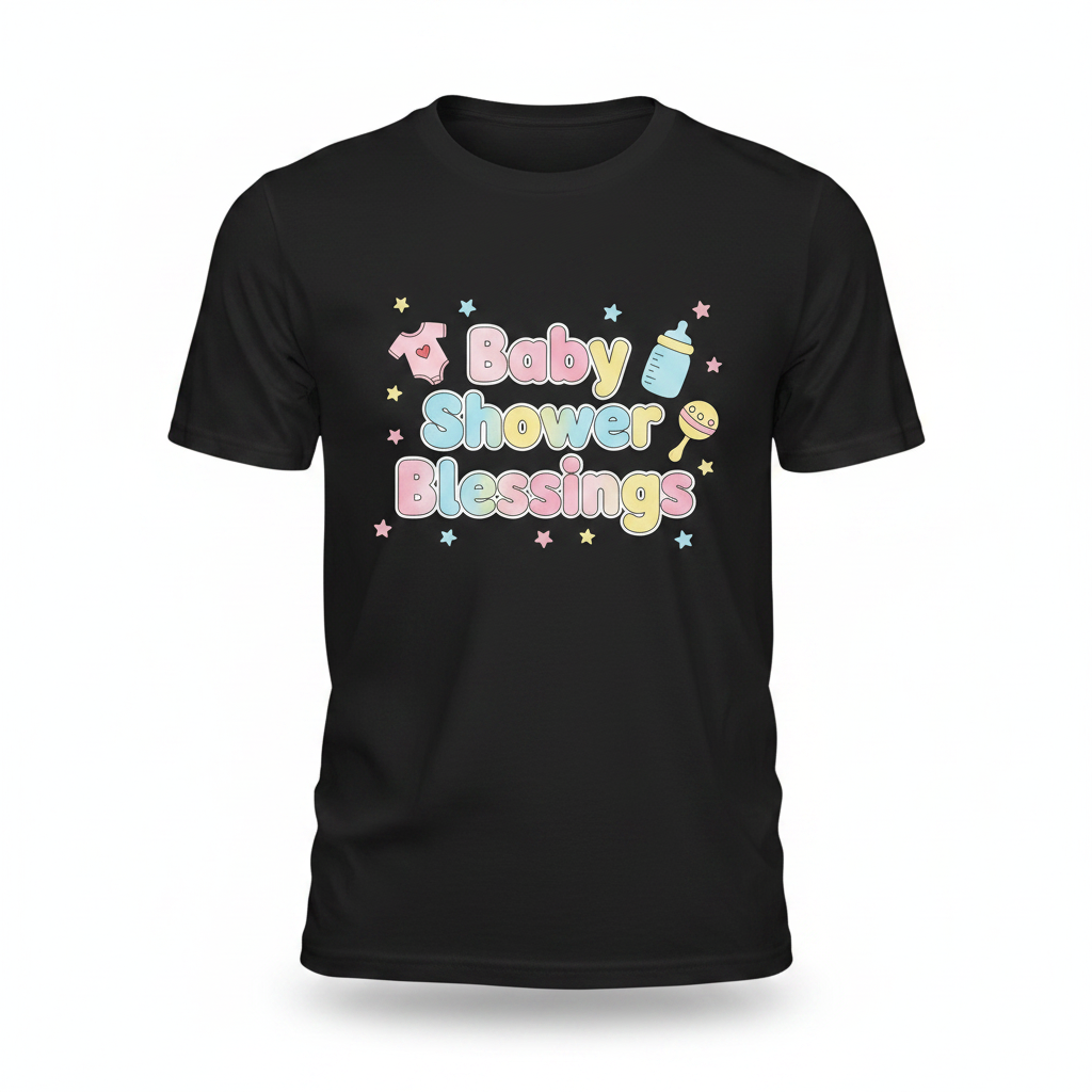 Baby Shower Blessings Black Shirt