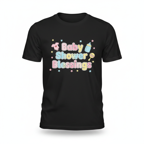 Baby Shower Blessings Black Shirt