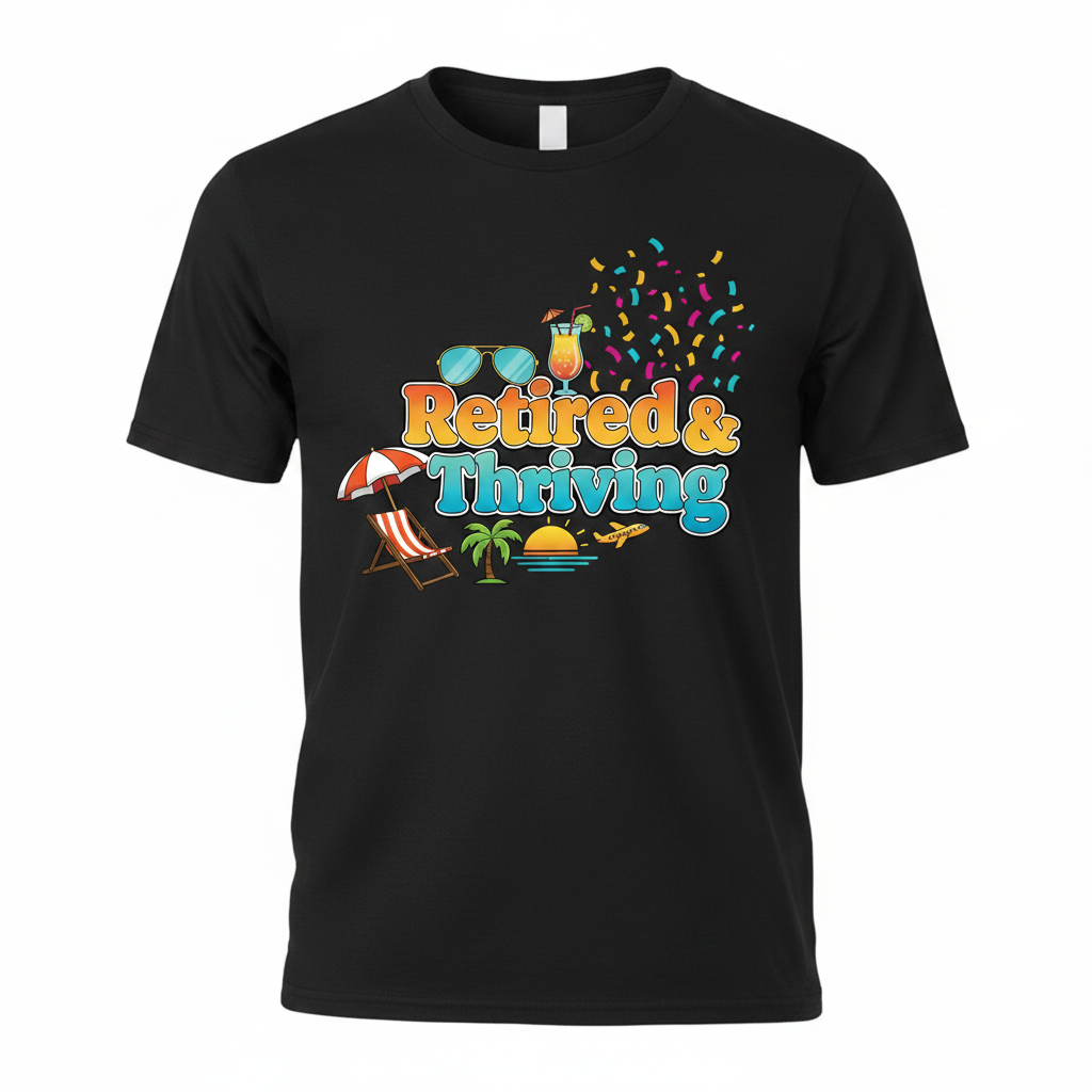 Retired & Thriving Black Shirt