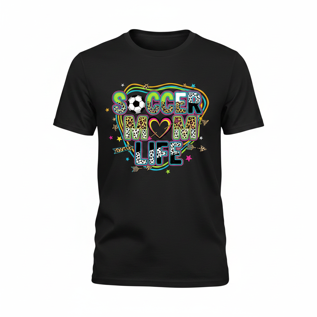 Soccer Mom Life Black Shirt